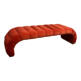 Stuart Scott Channeled Fleure Bench in Designers Guild Velvet. Original Price: $3,630