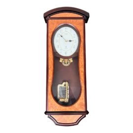 Rhythm Watch Company Burled Wall Battery Clock
