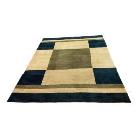 Square Dark Pattern Wool Area Rug - 8′1″ × 9′11″