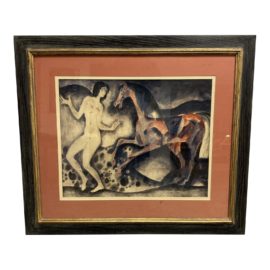 1967 Female + Horse Painting, Signed