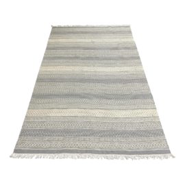 Gray + White Patterned Rug - 5′1″ × 8′2″