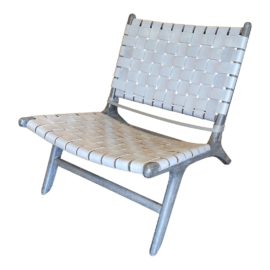 Danish Modern Wood + Woven Leather Chair