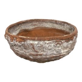 Handcrafted Round Low Decorative Rustic Bowl