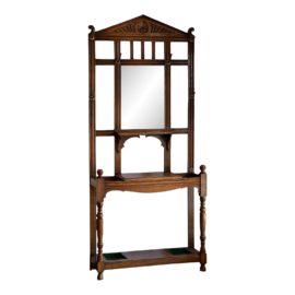 Vintage Carved Oak Hall Tree
