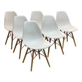 Charles + Ray Eames Eiffel Style Side Chairs, Set of Six