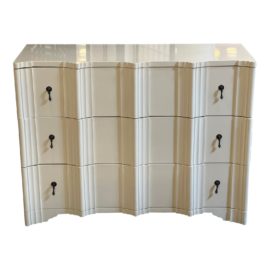 Oly Studio Jackson Low Three Drawer White Chest. Original Price: $4,075
