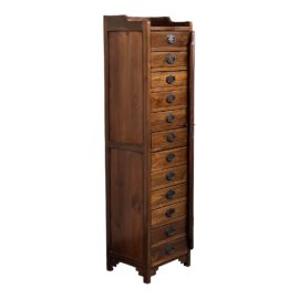 Vintage Asian 12 Drawer Cabinet With Corner Panel Lock