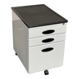 Calico Designs Metal Mobile White File Cabinet, White