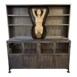 Custom Mermaid Figurehead Metal Display Cabinet