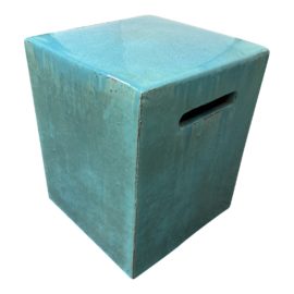 Crate and Barrel Carilo Turquoise Blue Garden Stool