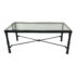 Industrial Glass Top + Metal Verdigris Finish Coffee Table