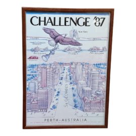 1987 Perth-Australia Challenge Poster, Framed