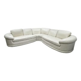 Custom Design Gramercy Park Design Llc Three Piece Leather Sectional. Original Price: $5,500