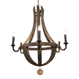 Restoration Hardware Wine Barrel 6 Light Chandelier. Original Price: $2,595