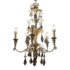 Art Deco Style Matte Brushed Gold Chandelier With Amethyst Swarovski Crystal