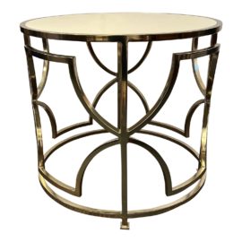 Bernhardt Furniture Haven Brass Fretwork Side Table