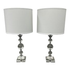 Z Gallerie Caprise Glass Orb Table Lamps. Original Price: $338