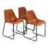 CB2 Roadhouse Saddle Leather Dining Chairs, Set of 3. Original Price: $747