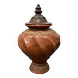 Balinese Oriental Terracotta Vase + Lif