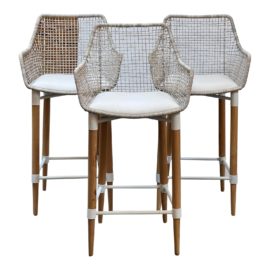 Terra Outdoor Ventana Napa Outdoor Bar Stools, a Set of Three. Original Price: $1,902