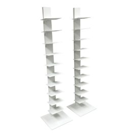 Bruno Rainaldi Sapiens Tower Bookcase in White, a Pair. Original Price: $760