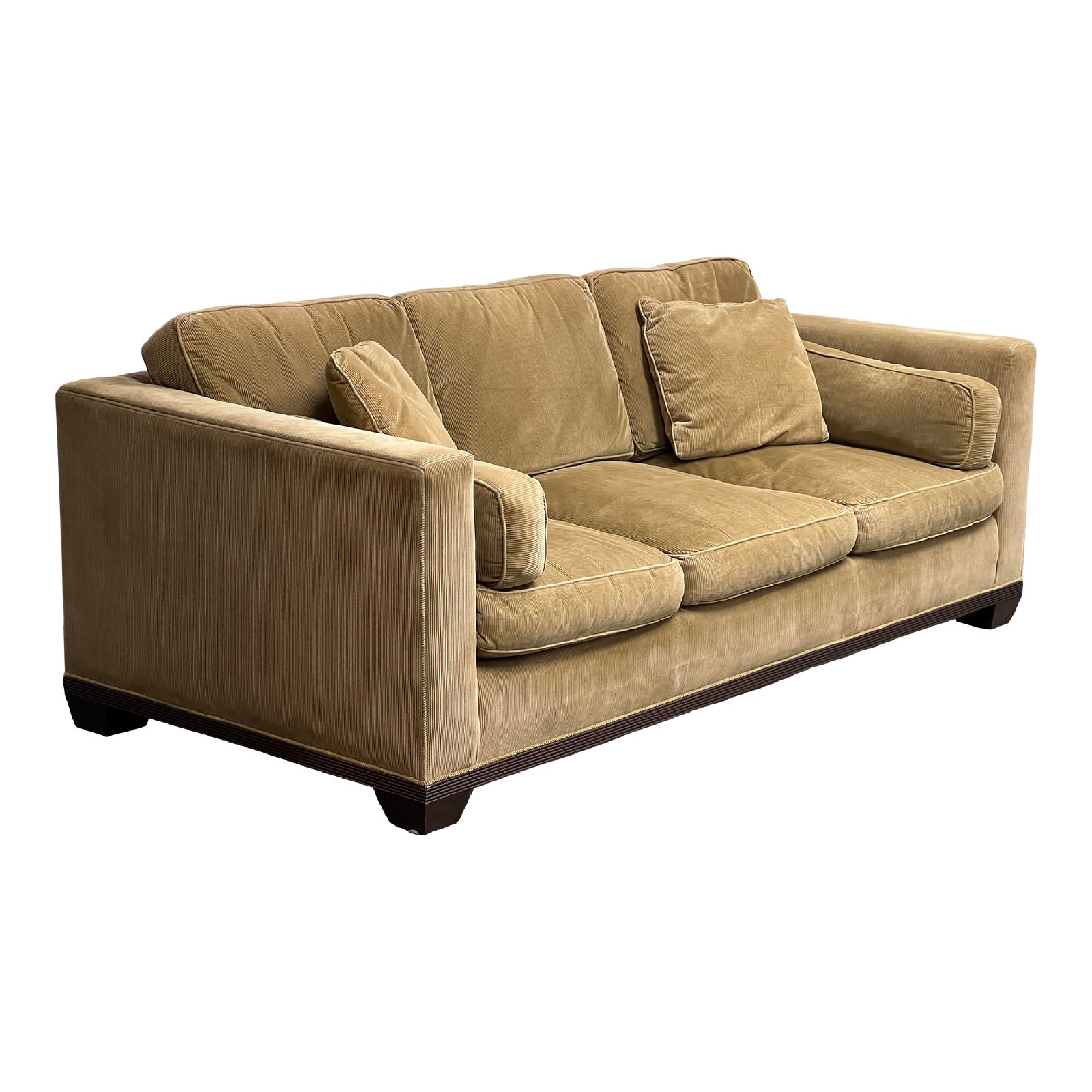 Baker Furniture Barbara Barry Reeded Base Sofa for Golden Wide