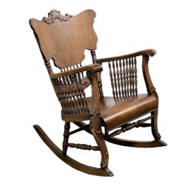Antique Tiger Oak Rocking Chair