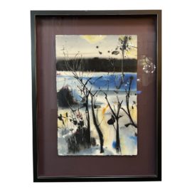 Hugh Mesibov "Center Island Winter" Original Watercolor, 1978
