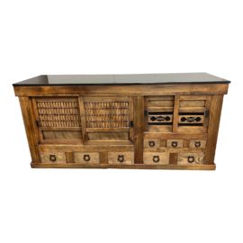 Antique Tansu + Custom Black Granite Top