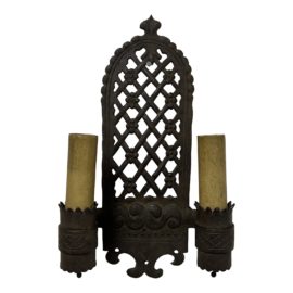 1920's Iron Wall Sconce + Double Pull Chain Lights