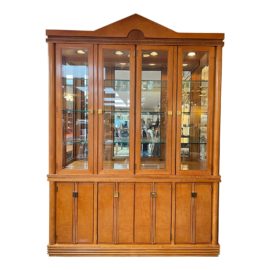 Hickory White Biedermeier Style Two Piece China Cabinet