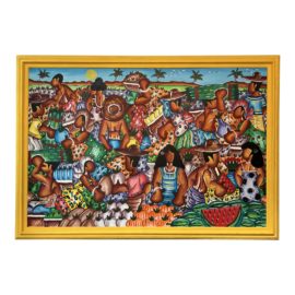 Framed Brazil Harvest Scene, Unknown Artist
