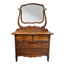 Vintage Oak Dresser + Harp Mounted Mirror