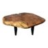 Bob Baker Custom Design Redwood Coffee Table Resting on Black Steel Legs