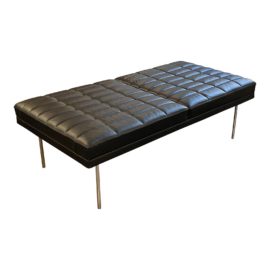 Herman Miller/Geiger Furniture BassemFellows Tuxedo Leather Bench. Original Price: $3,999
