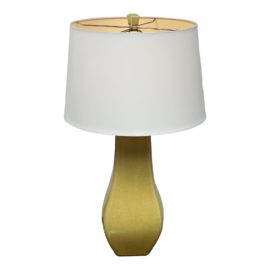 Safari Yellow Crackle Finish Porcelain Table Lamp