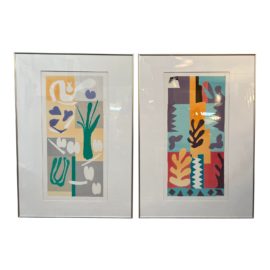 Matisse Cutouts Vegetables + Leaves Framed Prints, a Pair