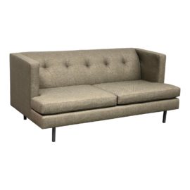 Cb2 Avec Ophelia Mushroom Tweed Upholstered Sofa + Brushed Steel Legs. Original Price: $1,800
