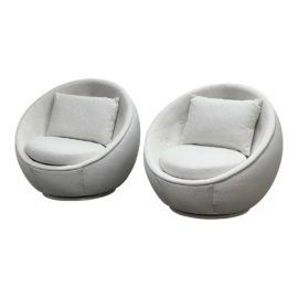 Thayer-Coggin Milo Baughman Egg Swivel Chairs, a Pair. Original Price: $7,670