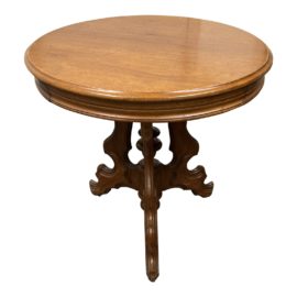 Antique Walnut Round Pedestal Table