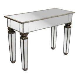 Regency Style Antiqued Finish Mirrored Console Table