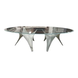 Molten & Co. Foster + Partners Arc Oval Double Pedestal Dining Table. Original Price: $13,705