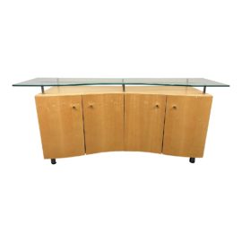 Contemporary Glass Top Sideboard + Credenza