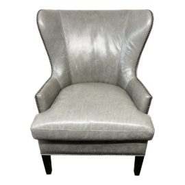 Crate & Barrel Dylan Midcentury Modern Wingback Leather Chair. Original Price: $1,700