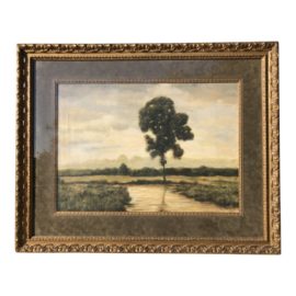 Charles Lynn Perry Original Landscape Painting, Custom Framed