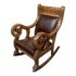 Antique Oak + Leather Rocking Chair