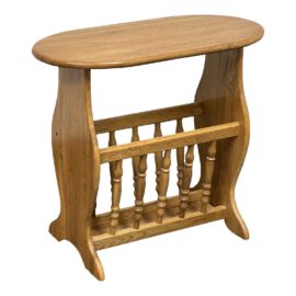 Oak Chairside Magazine Table