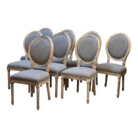 French Style Paige Oval Back Dining Chairs, Set of 8. Original Price: $1,996