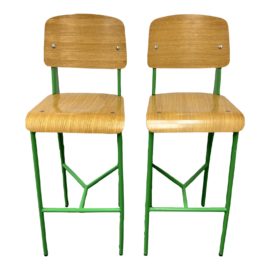 Stilnovo Jean Barstools in Kelly Green, Pair. Original Price: $950