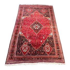 Vintage Persian Shiraz Handwoven Rug - 6′9″ × 9′9″